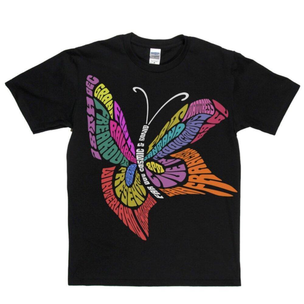 Grand Funk Railroad Santana Fat Mattress 1969 Butterfly Poster T-Shirt